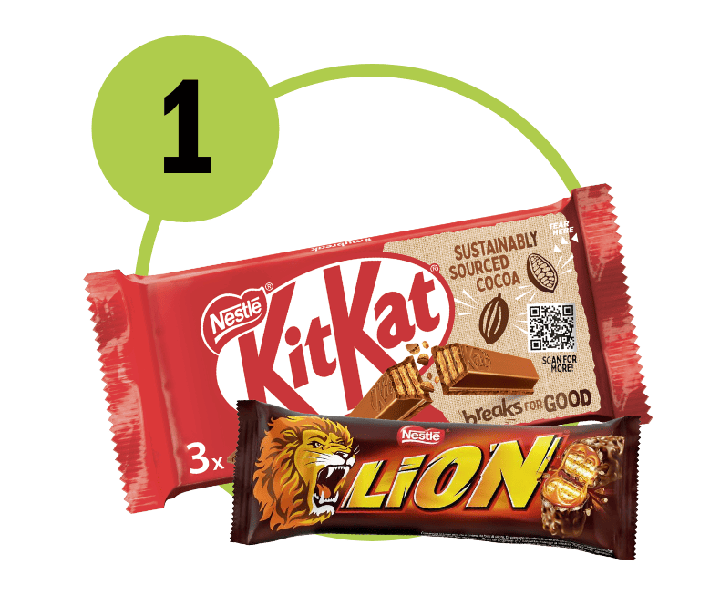 barrette Kitkat e Lion con numero 1